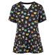 thumbnail image 1 of Puntoco Blusa de manga corta con cuello en V para mujer, estampado de uniforme de trabajo con bolsillos Puntoco Puntoco-3210, 1 of 6