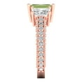 thumbnail image 3 of 3.61 ct Emerald Cut Natural Peridot 3 Stone 18K Rose Gold Womens Engagement Ring, 3 of 5