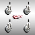 thumbnail image 2 of 5 Inch 316SS Thermoplastic Rubber Swivel 1 Inch Stem Caster Set Brake SCC, 2 of 2