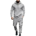 thumbnail image 2 of VBTAPA Mens Tracksuit 2 Piece Set Quarter Zip Pullover Hoodie and Cargo Sweatpants Sets Long Sleeve Casual Sweatsuits Set with Pockets Limited Time Sales of Today Gray XXXL, 2 of 7