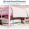thumbnail image 4 of Full Bed Frame for Kids, Full Size Bed with Headboard and Footboard, Heart Shaped Platform Bed Frame, Heavy Metal Slat Support, Noiseless, No Box Spring Needed, Pink, 4 of 6