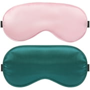 Skycase Silk Sleep Mask for Men&Women, 2 Pack Eye Mask with Adjustable Strap, Soft Eye Mask for Sleeping Eye Sleep Shade Cover 100% Light Blocking, No Pressure to Eyes Sleeping Aid Blindfold,DGR