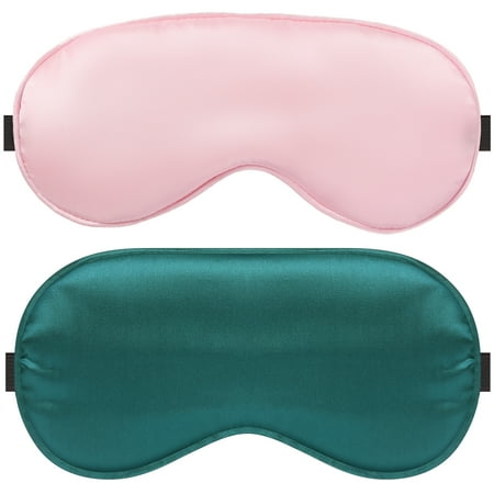 Skycase Silk Sleep Mask for Men&Women, 2 Pack Eye Mask with Adjustable Strap, Soft Eye Mask for Sleeping Eye Sleep Shade Cover 100% Light Blocking, No Pressure to Eyes Sleeping Aid Blindfold,DGR