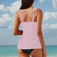 thumbnail image 5 of UTSJKR Women Ruffle High Waisted Tankini Swimsuit Tummy Control Bathing Suit 2025 Flowy Loose Fit Tankini Top with Bikini Bottom Pink S, 5 of 7