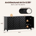 thumbnail image 4 of AFO 59" Fluted Sideboard Buffet Cabinet with Storage, Modern Wood Buffet Table with 4 3D-Checkerboard Doors & Adjustable Shelves, Mid-Century Bar Cabinet for Kitchen Living Room Bedroom, Black, 4 of 9