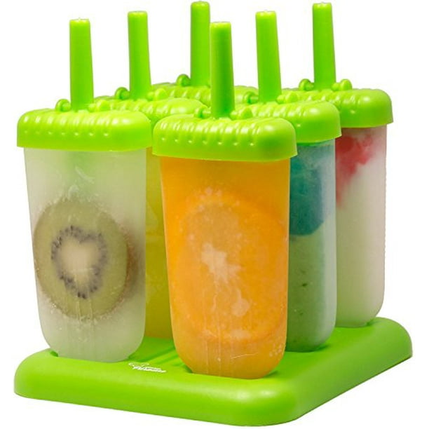 Popsicle Molds Set 100 BPA Free Set of 6 Reuseable Ice Pop Makers