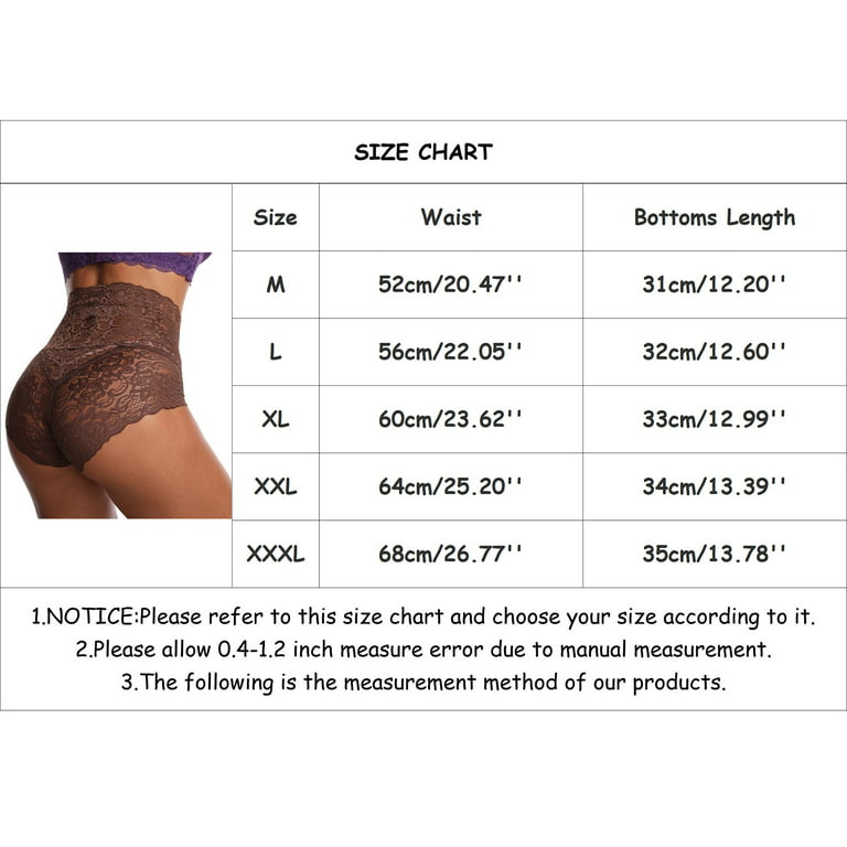 ZMHEGW Underwear Women Lace Mesh Transparent Plus Size High Waist Panty  Womens Panties