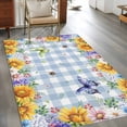 thumbnail image 4 of Area Rug for Living Room, Sunflowers Non-Slip Indoor Large Carpet for Bedroom/Dining Room, Spring Watercolor Flowers Butterflies Hydrangea Blue Washable Low-Profile Floor Mat Runner Rugs - 3 x 5 Ft, 4 of 7