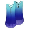 thumbnail image 2 of USSUMA Tie Dye Ombre T-Shirts for Women Trendy Sleeveless Chiffon Cross Back Zipper Tank Top Dressy Blouse Casual Tops Summer V Neck Women's Tunics Plus Size Shirt 2022, 2 of 4