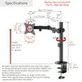 thumbnail image 6 of Barkan 13- 34 inch Full Motion Flat / Curved Monitor Desk Mount Black 2 Year Warranty, 6 of 6