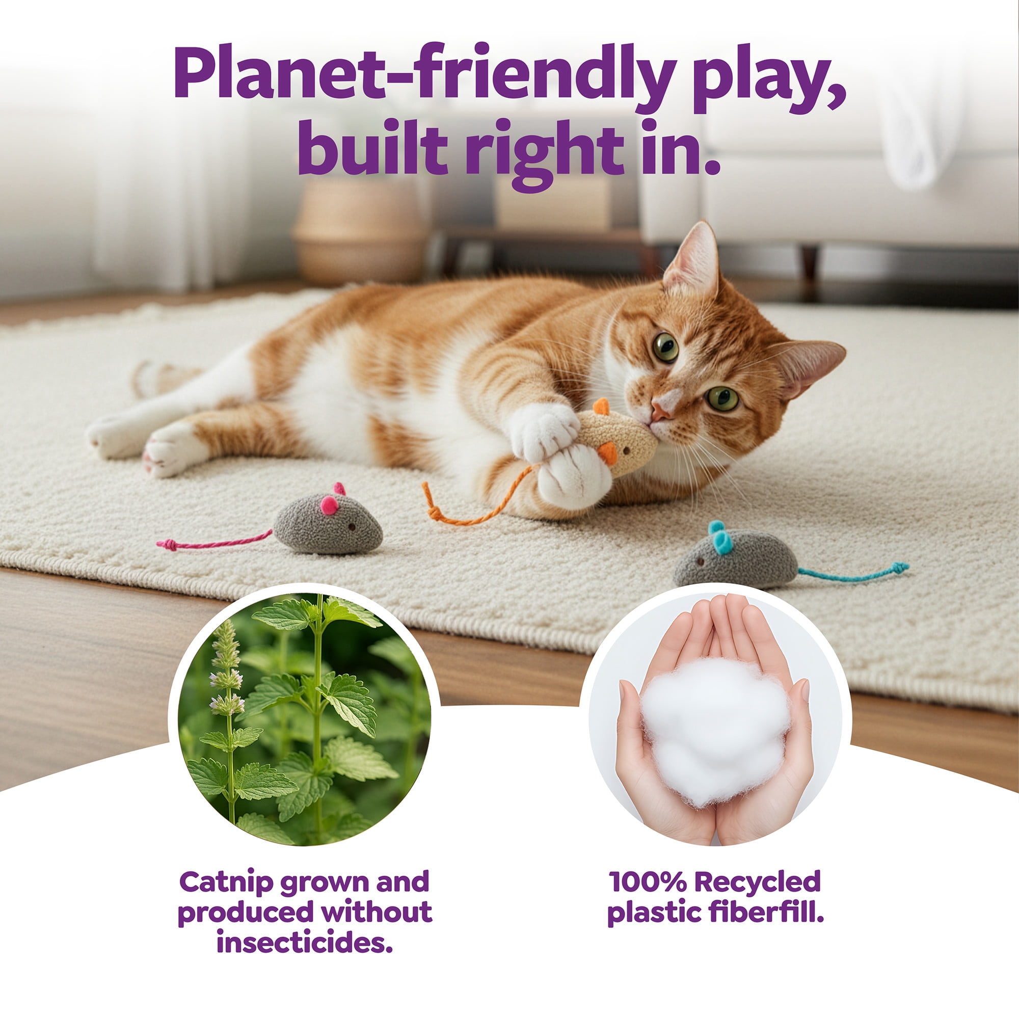 (4 pack) SmartyKat Skitter Critters Mice Catnip Cat Toys, 3 Count