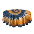thumbnail image 5 of Orange Blue Tie Dye Mandala Pattern Round Tablecloth 60"x60",Wrinkle Wipeable Table Cloth for Kitchen Dining Room Picnic Patio Party, 5 of 6