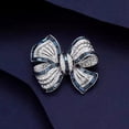 thumbnail image 4 of Delicate Elegant Blue Bow Brooch Vintage Sparkling Rhinestone Lapel Pins for Wedding Party Jewelry Accessories, 4 of 5