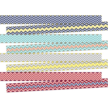 UPC: 0704068035300 | Barker Creek Chevron Double-Sided Trim Set (8 designs) – 140 Feet