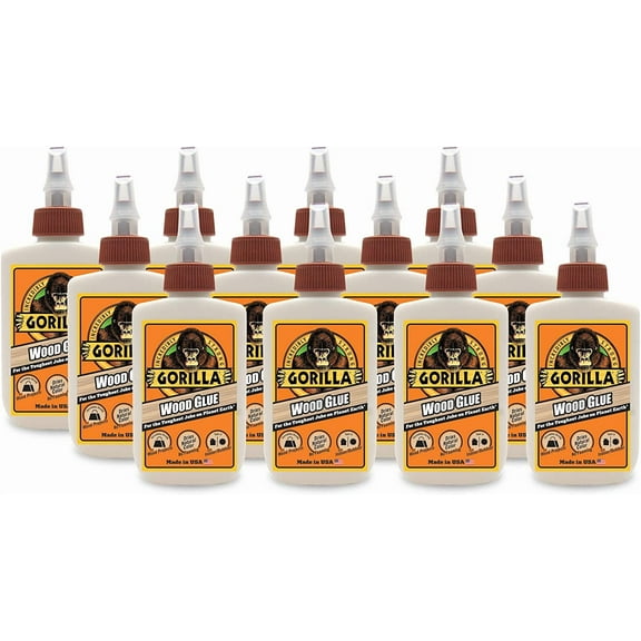 Gorilla Wood Glue, 4 ounce Bottle, (Pack of 12)