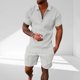thumbnail image 2 of Trajes para Hombres Traje de Ajuste Clásico, Pantalones Cortos de Manga Corta Casual Solapa Color Sólido para Uso Al Aire Libre Y Diario, 2 of 6