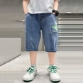 thumbnail image 2 of Gaexia Boy's Jorts Baggy Jeans Shorts Straight Leg Casual Denim Shorts with Pockets, 2 of 7