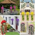 thumbnail image 6 of 1 Pcs Hanging Artificial Flowers with a Storage Basket for Outdoor, Fake Silk Orchid Flowers, Faux Plants Arrangement for Outdoor Garden Yard Pouch Patio Indoor Home Easter Decorations, 6 of 8