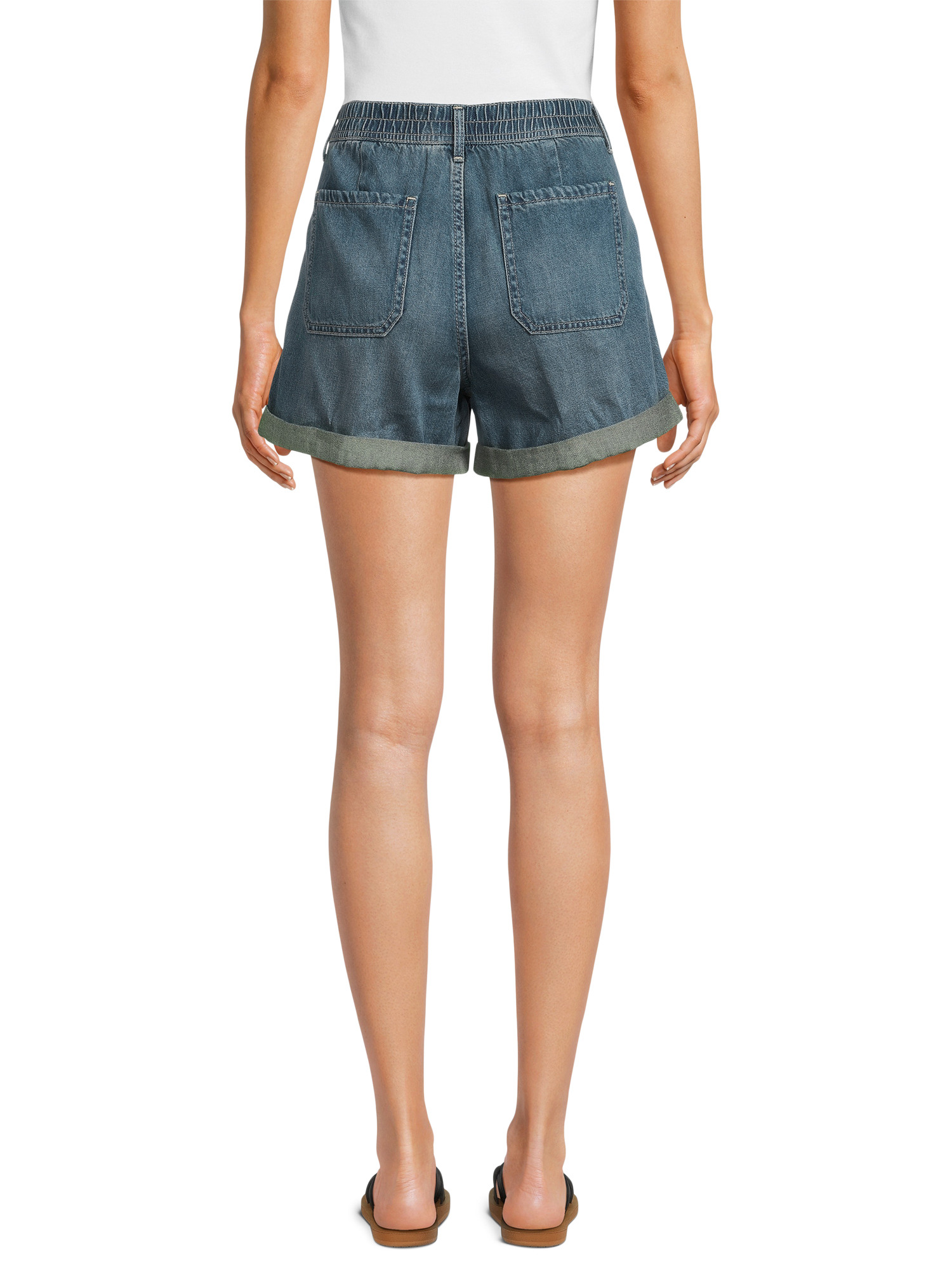 Time and Tru Women's and Women's Plus Utility Cuff Shorts, 4" Inseam, Sizes 2-20 - image 3 of 5
