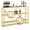 Gold, variant on RUIE Wall Mounted Wine Rack 47 in Large Floating Bar Shelves, 220 lbs, Metal, 47 in x 8 in x 30.5 in, Black