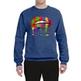 thumbnail image 2 of Wild Bobby, Colorful Painted Lip, Streetwear, Unisex Crewneck Graphic Sweatshirt, Vintage Heather Blue, X-Large, 2 of 5