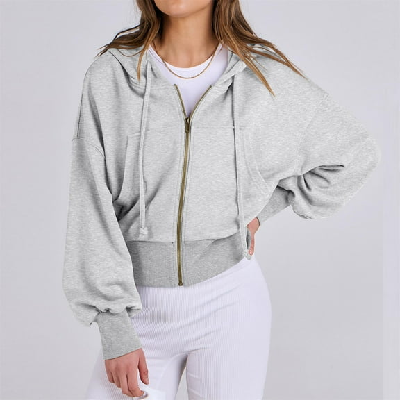 Women's Zipper Y2k Hoodies Casual Long Sleeve Track Jackets with Pockets Athletic Workout Coat for Women with Hood