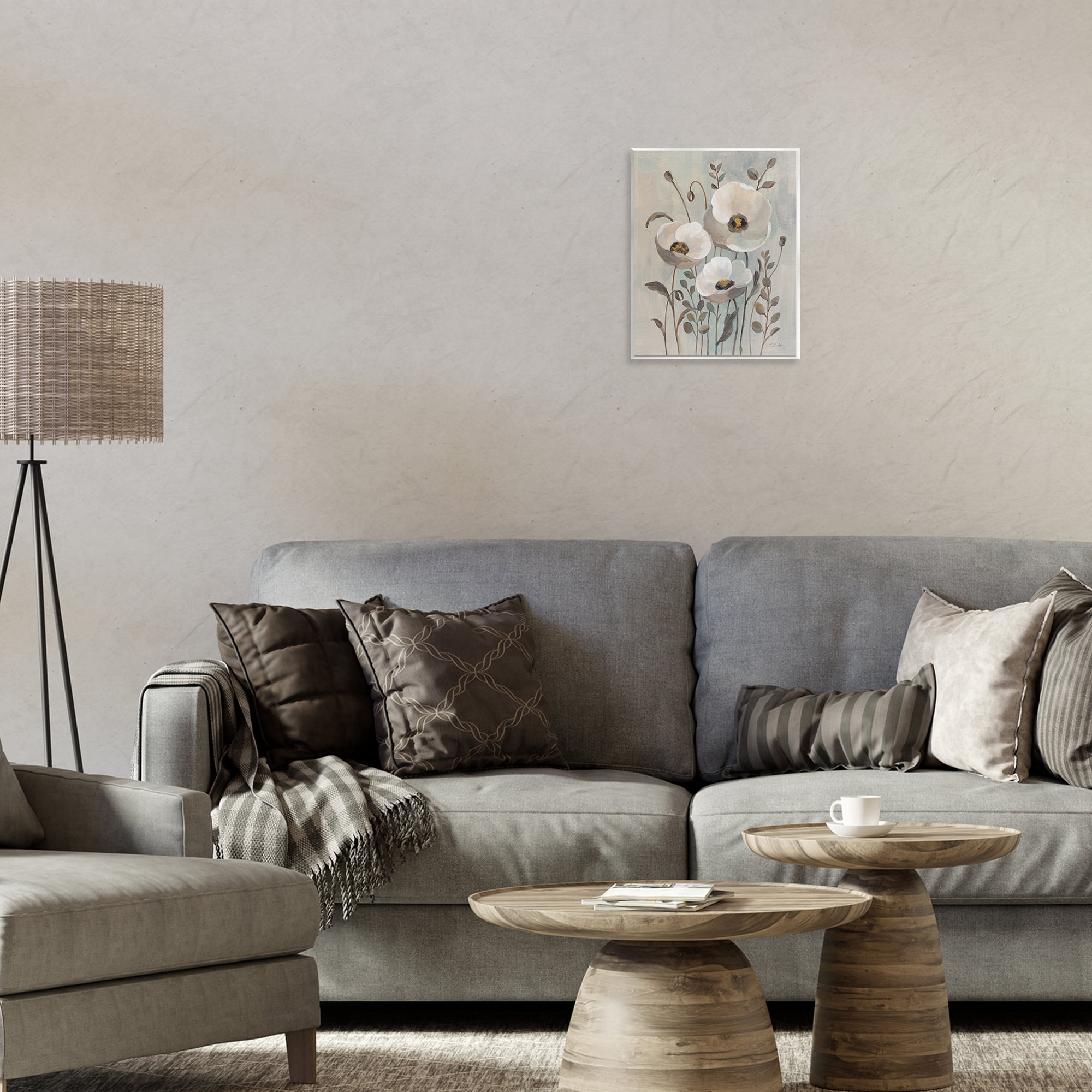 Stupell Industries Neutral Poppies Trio Plants & Flowers Painting Unframed Art Print Wall Art, 11 x 14