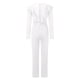 thumbnail image 5 of Gibobby pantalones siameses color liso Mono de mujer, mono Sexy a la , pantalones, cuello de profunda, encaje, de encaje para mujer(Blanco， S), 5 of 5