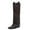 Brown, variant on Stylish Leather Pointed Toe Heel Knee High Boots For Women Elegant Mid-Calf Riding Boots With Comfortable Block Heel Design For A Versatile And Wardrobe