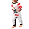 thumbnail image 3 of Odeerbi Matching Family Christmas Pajamas Sets Baby Stripe Romper Jumpsuits Toddler Boys Girls Cute Stripe Xmas Snowman Print Romper Parent-Child Loungewear Sleepwear Jammies for Baby, 3 of 6