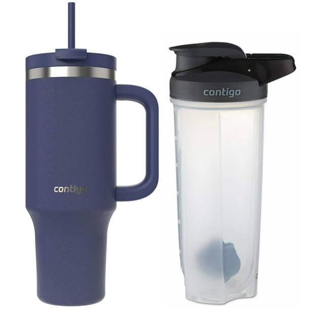 Termo Contigo Vaso Térmico Asa 40oz Acero Mezcladora Shaker azul