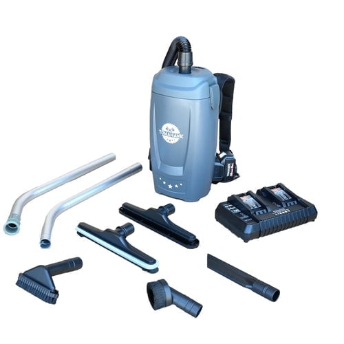 Tomahawk 18V Battery Powered Backpack Vacuum 6L for Janitorial Cleaning – Lightweight Cordless Commercial Vacuum with Quiet Operation