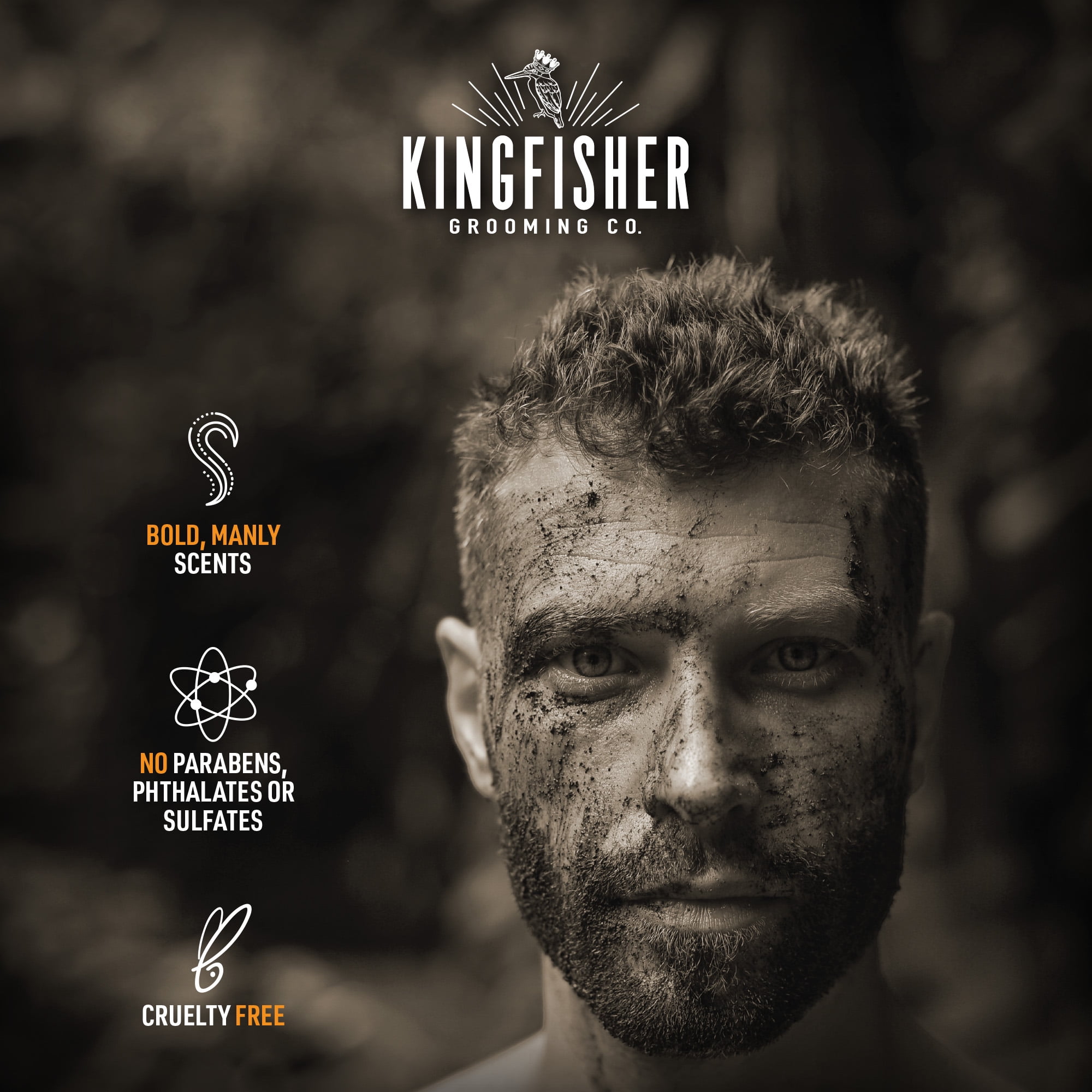 Kingfisher Co. Men's Body Wash, Bergamot and Amber Woods, 18 oz