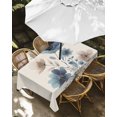 thumbnail image 3 of Outdoor Tablecloth with Umbrella Hole, Navy Blue Floral Spillproof Waterproof Outdoor Table Cover, Watercolor Flowers Farmhouse Linen Patio Tablecloths for Party Picnic Camping, Rectangle 52"x70", 3 of 9