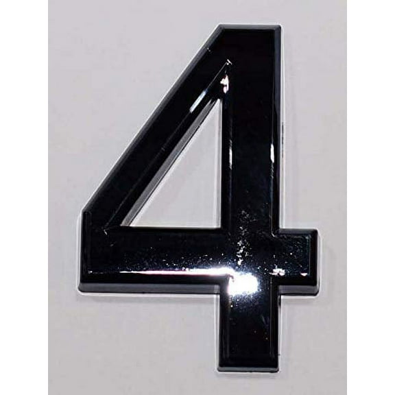 Apartment Number Sign/Mailbox Number Sign, Door Number Sign. Number 4 (Black,3D, Size 2.75 x 1.75, Comes with Double Sided Tape)- The Maple line.
