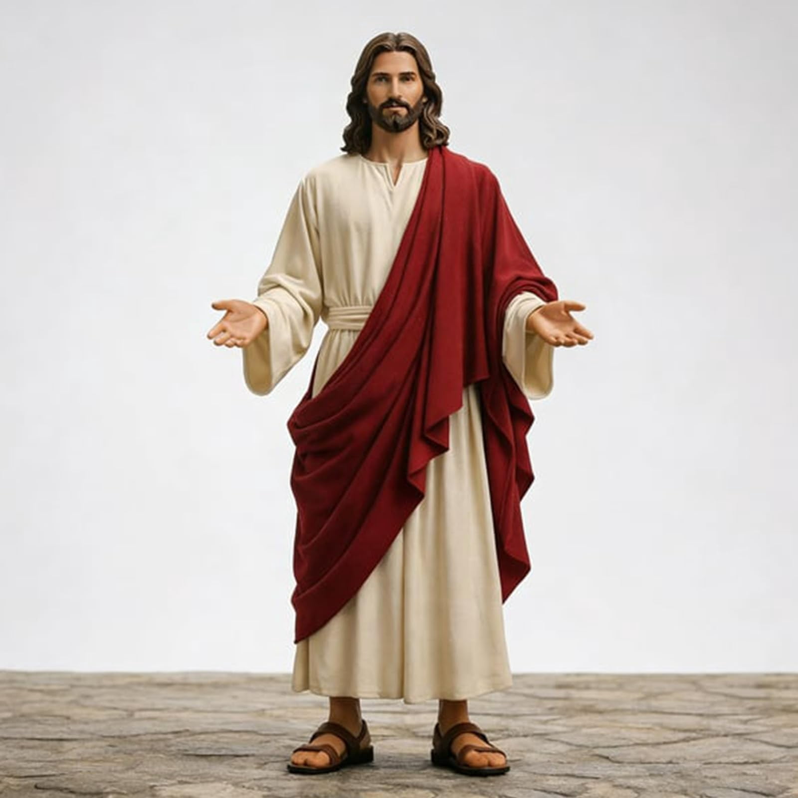 Christ Resin Figure Collector Edition 1/6 Scale Jesus Statue Religious Home Altar Decor Blessing Gift for Christmas Easter Baptism Communion Shelf Desk Prayer Room Church Chapel Keepsake Figure Set