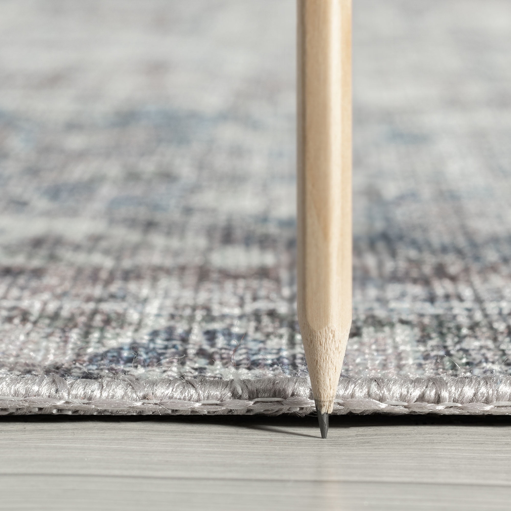Traditional 8x10 Area Rug (7'11'' x 10'3'') Oriental Navy, Gray Living Room Easy to Clean Machine Washable