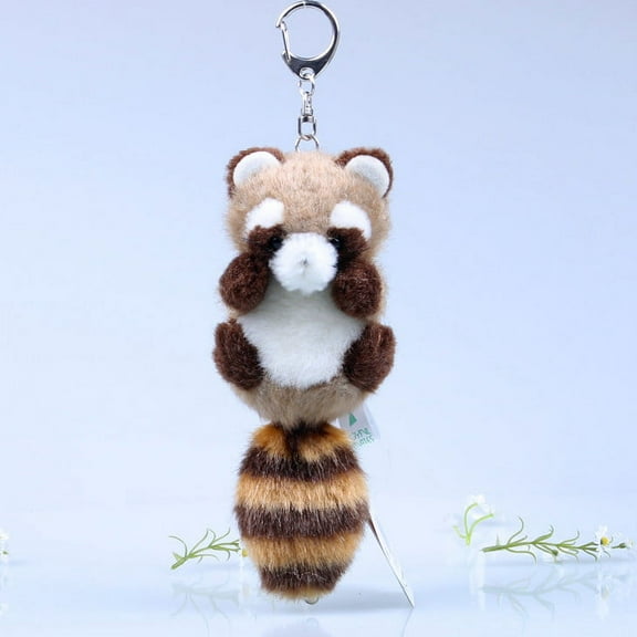 Cute Stuffed Animal Raccoon Plush Animal Keychain, Fashion Accessory Backpack Clips, Kindergarten Gift, Handbag Pendant