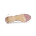 thumbnail image 4 of BLISSFUL STEP Women's Clear Ankle Strap Stiletto Heel Sandals Dust Pink 6, 4 of 7