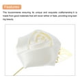 thumbnail image 4 of Uxcell 8 Pcs Groom Boutonnieres Rose Boutonnieres Pins 2"x3.5" for Men Wedding Ceremony Anniversary Milky White, 4 of 6
