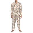 thumbnail image 3 of Salouo Retro Floral Print Button-Front Long Sleeve Pajama Set for Men, Soft 2Pjs Men's Long Sleeve Sleepwear-Large, 3 of 7