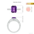 thumbnail image 4 of ANGARA Natural Emerald Cut 2.9 ct Amethyst Solitaire Ring with Milgrain in 14K White Gold for Women (Size-10x8mm) | February Birthstone, Anniversary, Jewelry Gift for Women | Natural Amethyst Ring, 4 of 8