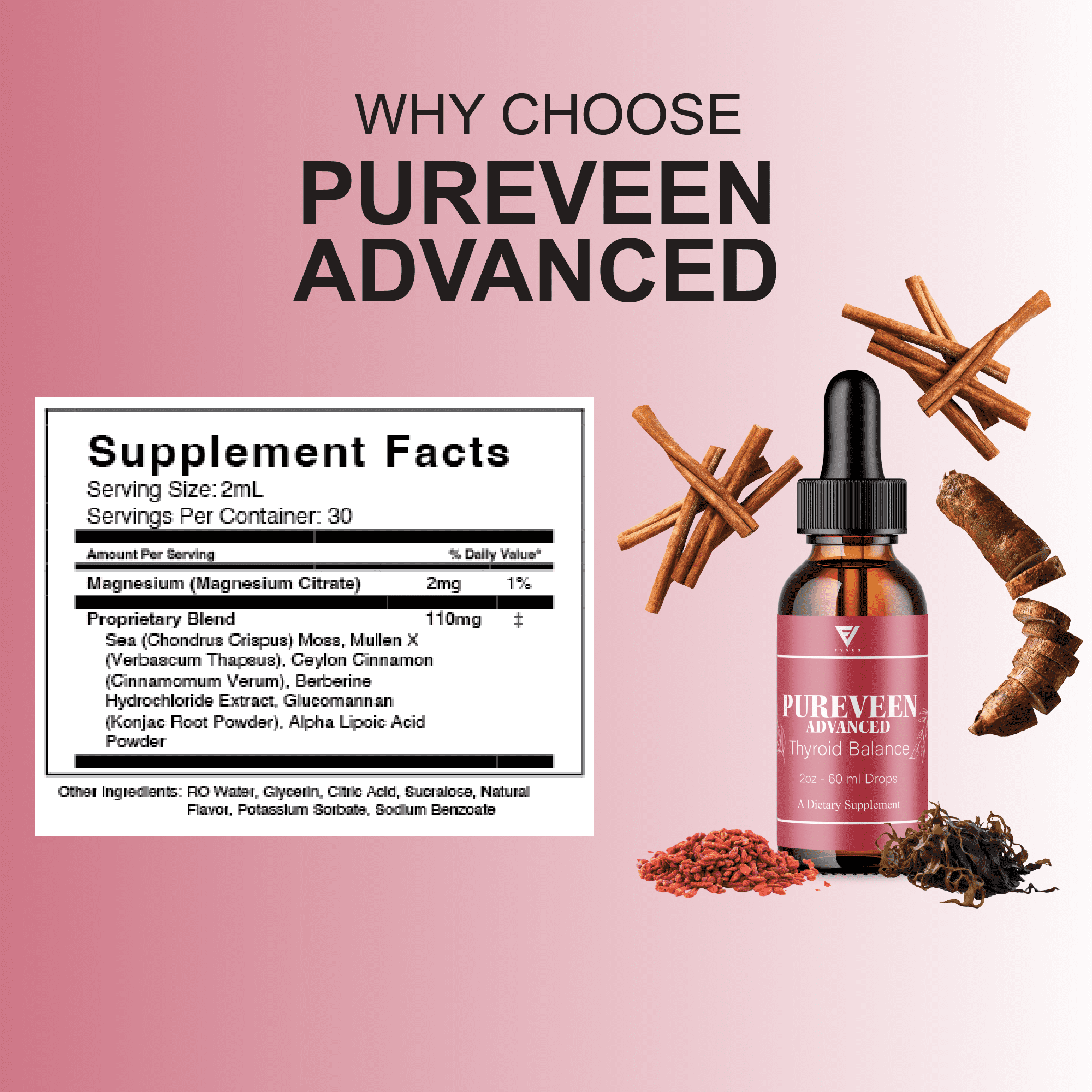 Pureveen Thyroid Balance Drops, Pure Veen Advanced Formula (2oz)