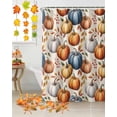 thumbnail image 2 of Fall Shower Curtain Orange Blue Pumpkin Bathroom Curtains with Hooks, Waterproof Fabric Berry Maple Leaf Thanksgiving Bath Shower Curtains Set for Bathroom Bathtubs Decor 36x72 Inch, 2 of 7