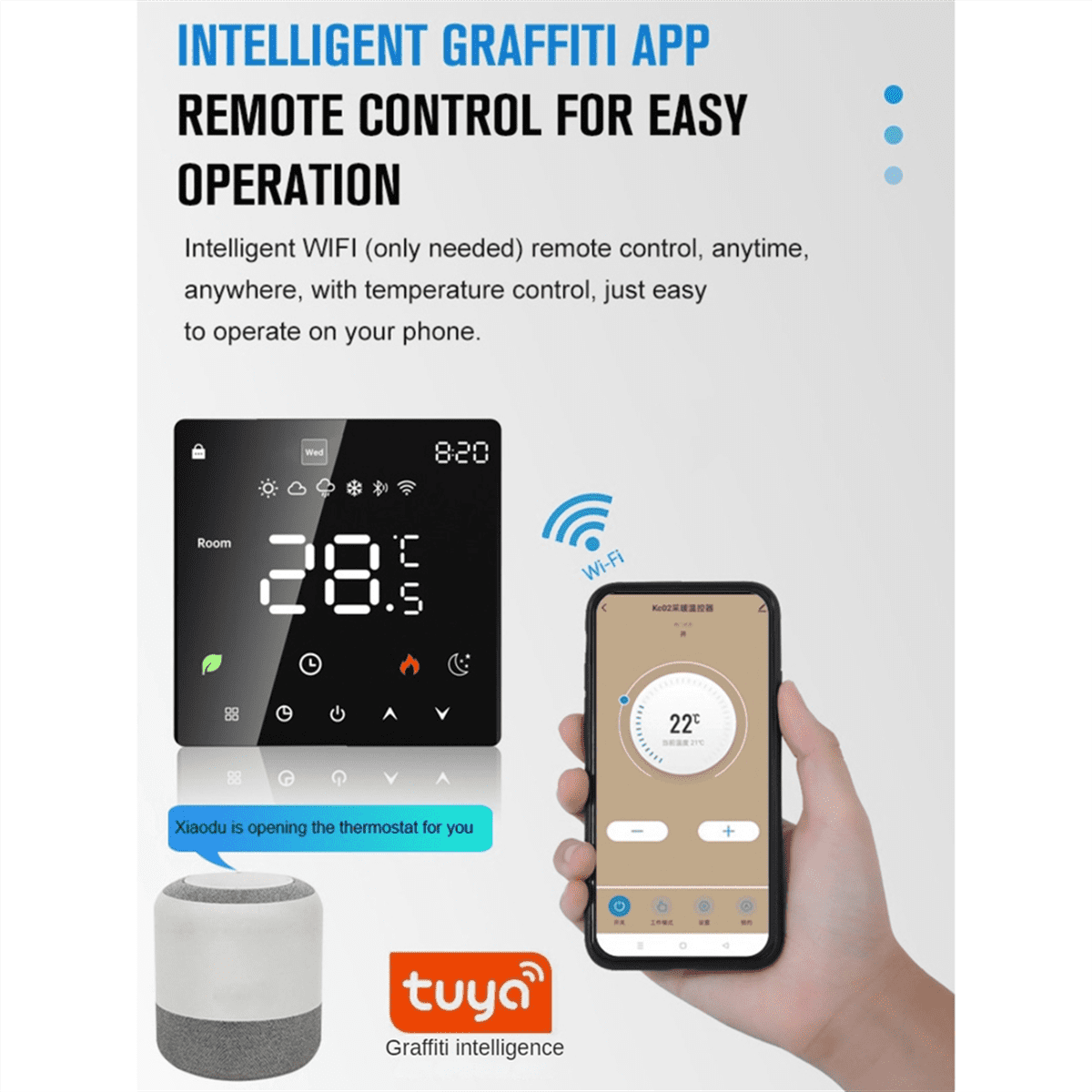 WIFI Graffiti Touch Screen Heating Thermostat Smart Thermostat WIFI Black 3A Plumbing/Wall Hanging Boiler