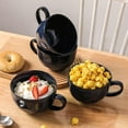 thumbnail image 2 of Jumbo Soup Mug Coffee Large - Ceramic Wide Oversized Extra Big Handle Bowls Latte Friends Mug Set Gaint Cereal Oatmeal Cappuccino Cup Set 27 oz, 2 of 7