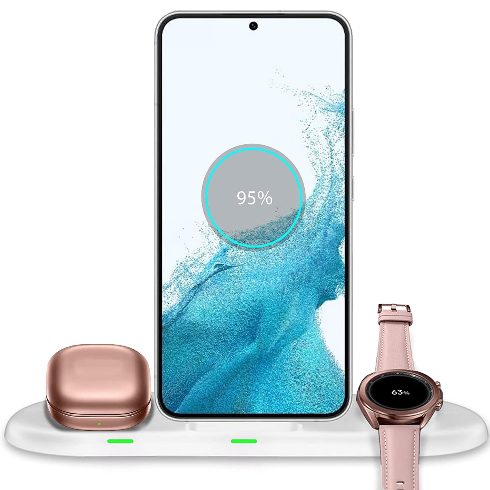 Wireless Charger for Samsung, Travel Portable Charger for Samsung Galaxy S25 Ultra/S25+/S25/S24 Ultra/S24/S23/S22,  for Galaxy Watch Ultra/7/6/6 Classic/5 Pro/4/3, Galaxy Buds3 Pro/3