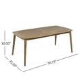 thumbnail image 3 of Christopher Knight Home Modern 70.75" Outdoor Dining Table, 8-Seater Patio Solid Wood Table, Light Brown, 3 of 10