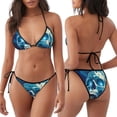 thumbnail image 3 of Saiise Bikini Réglable pour Femmes à Motif de Crâne Bleu Abstrait, Échancré, Maillot de Bain Deux Pièces pour Plage, Fête à la Piscine, Vacances Tropicales, 3 of 6