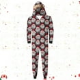 thumbnail image 2 of Odeerbi Christmas Onesie Pajamas for Family Holiday Sleep Jumpsuit Long Sleeve Family Christmas Pajamas Matching Sets Dad Fashion Lattice Print Plush Jumpsuit Sleepwear PJs Set Red, 2 of 7
